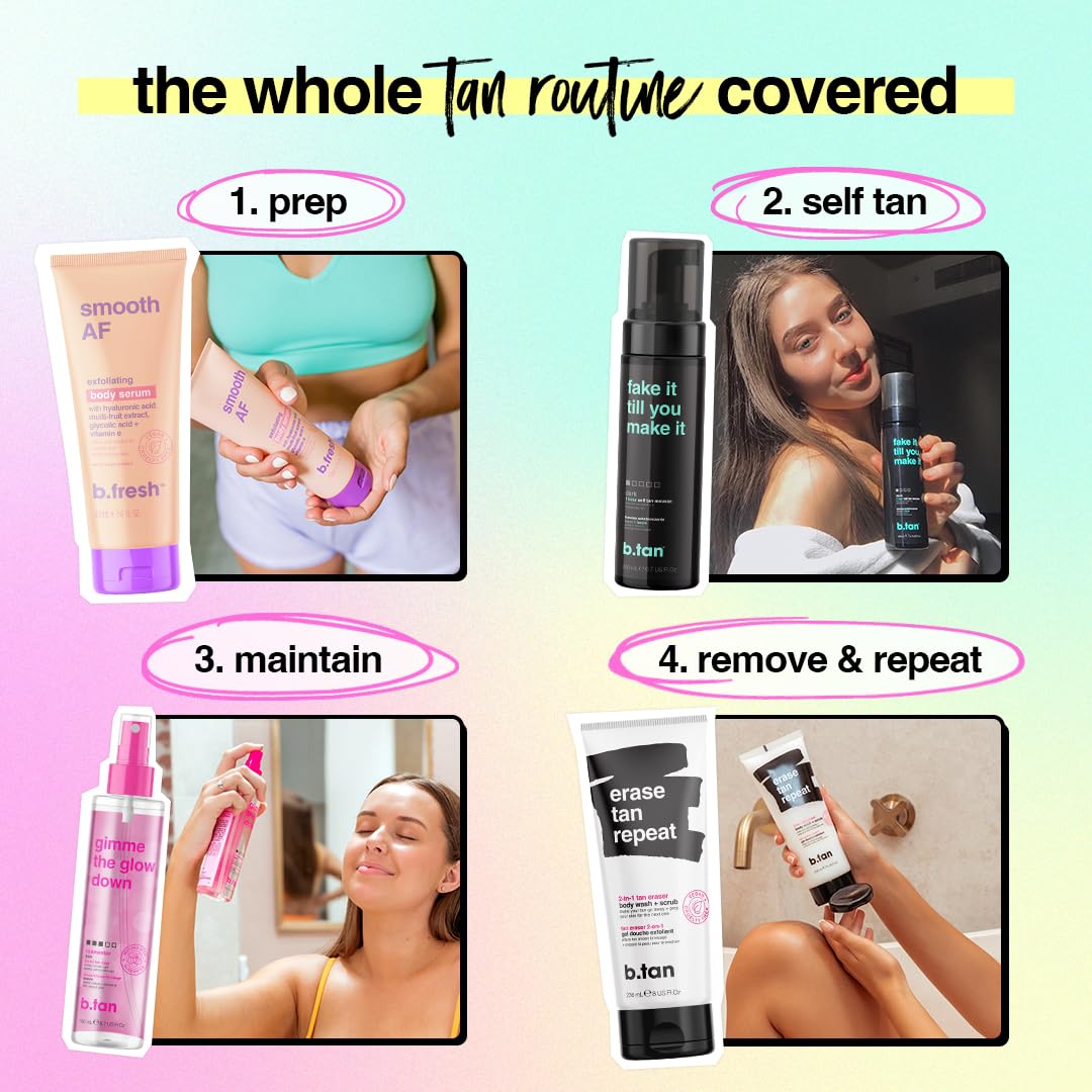 B.TAN dries to a natural-looking tan on skin.