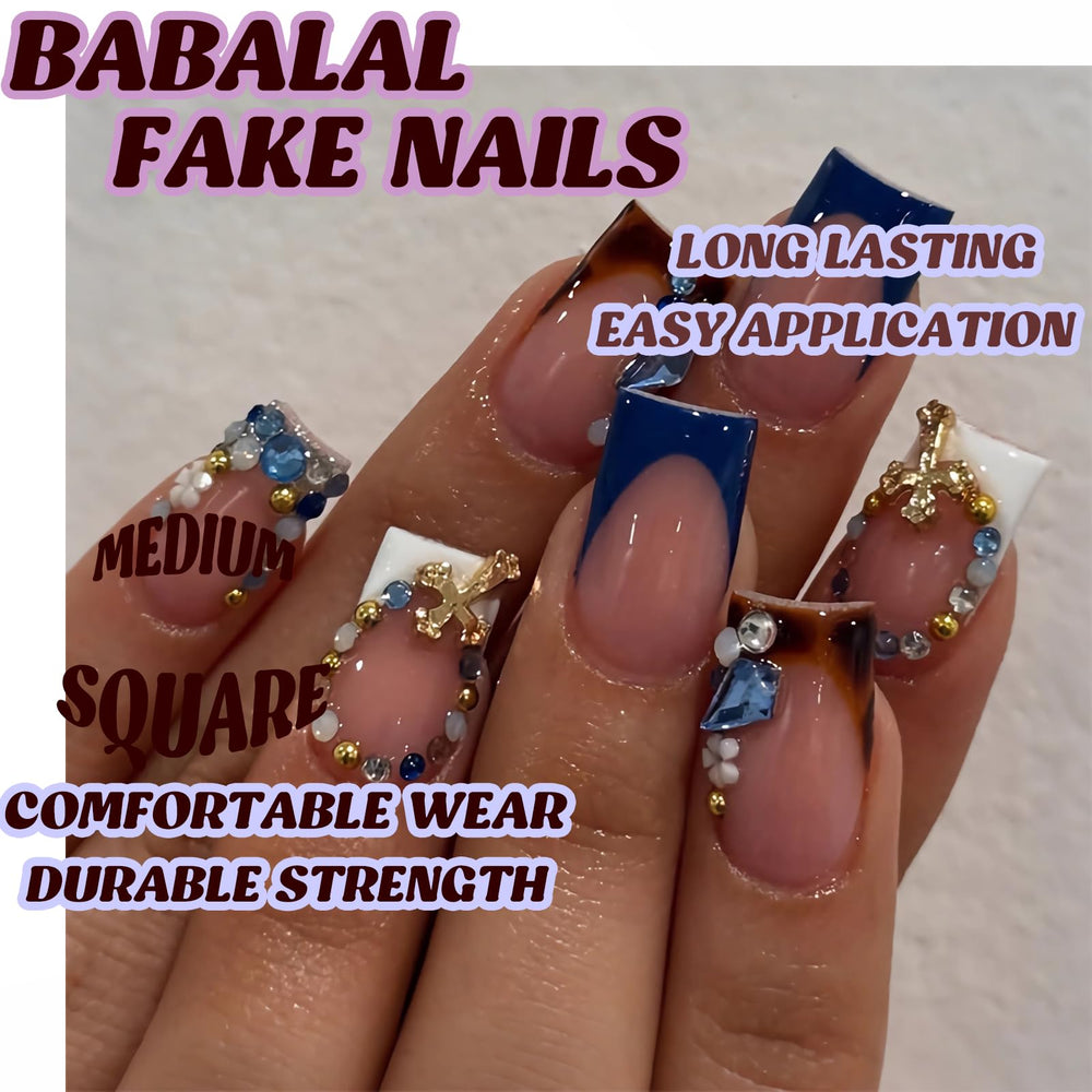 BABALAL uñas postizas forma cuadrada suave para ajuste natural