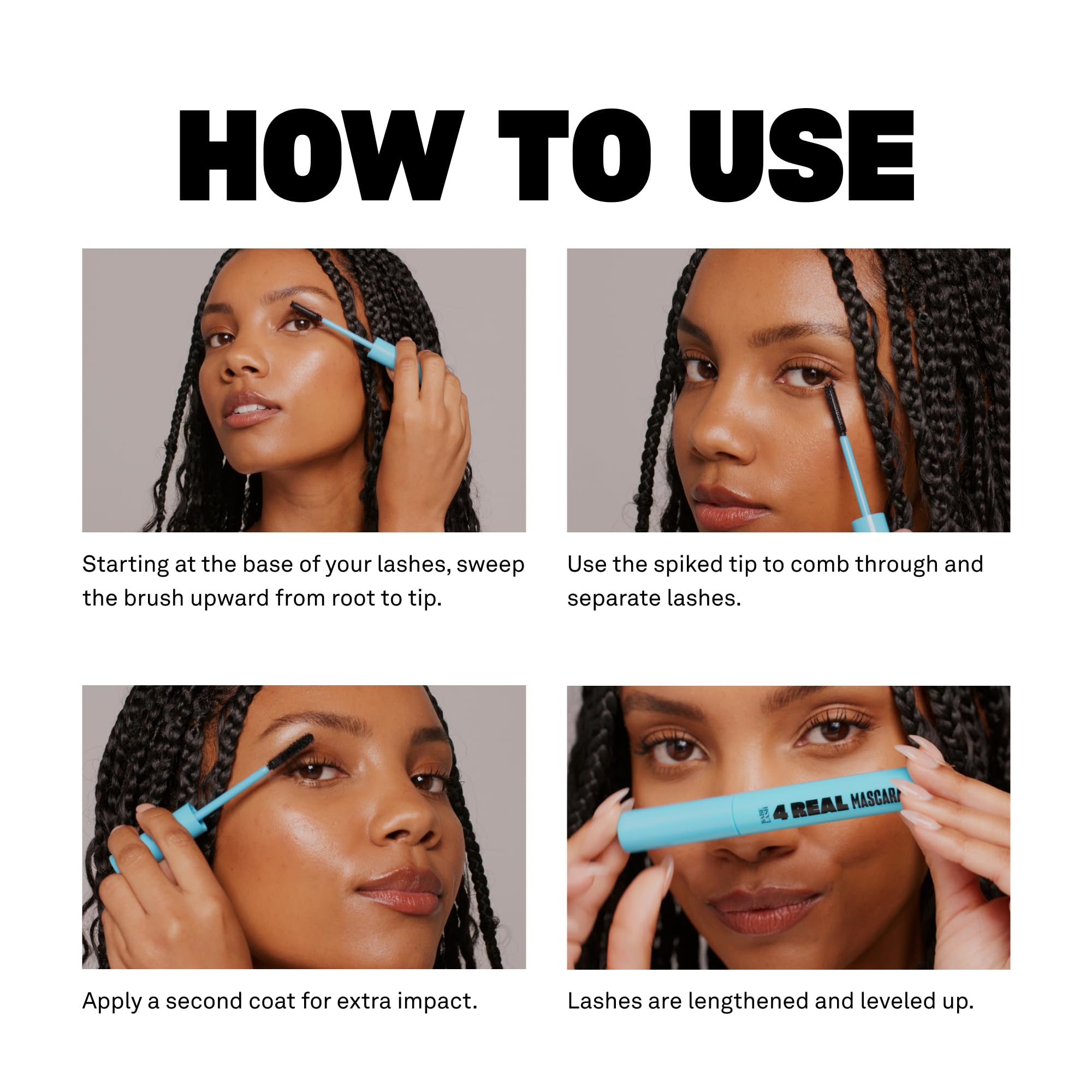 Longitud y definición visibles con Babe Original 4 Real Mascara.