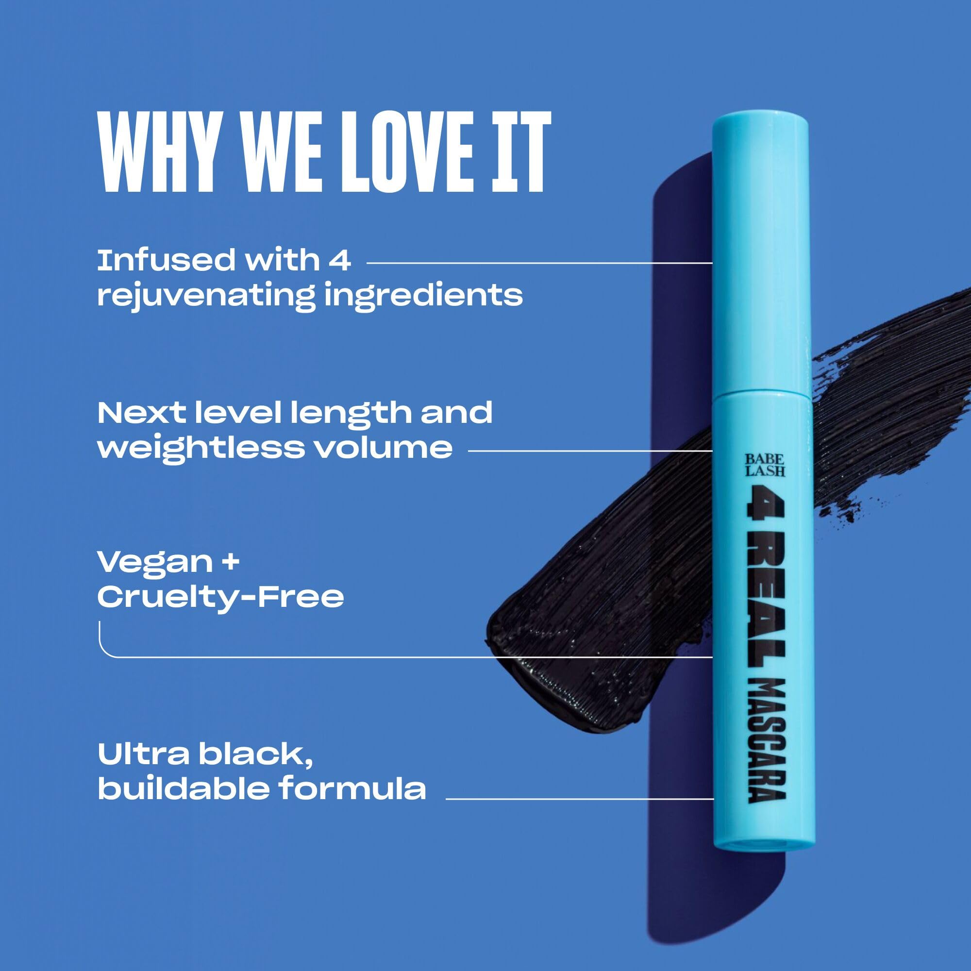Babe Original 4 Real Mascara, libre de crueldad y vegana.