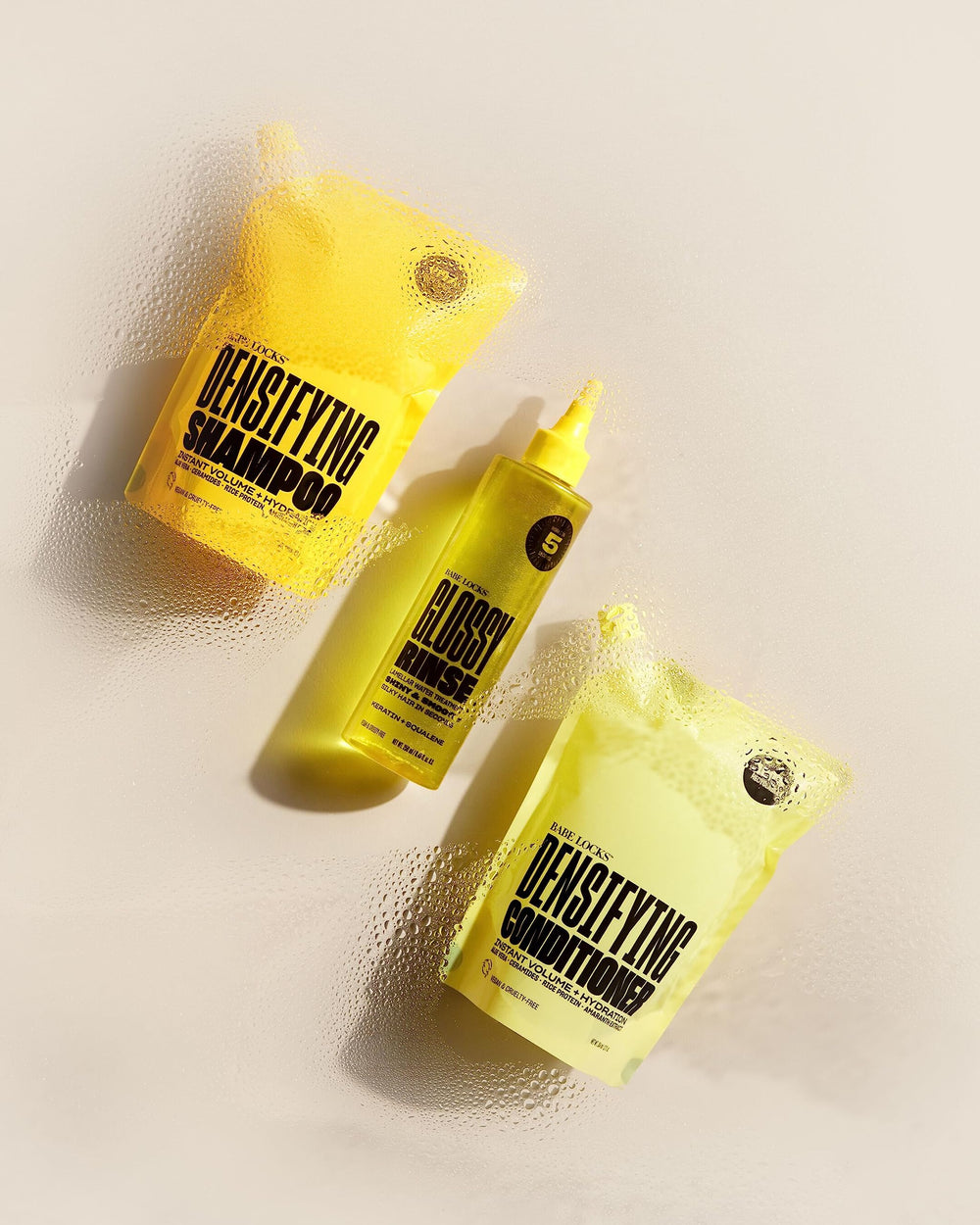 Rutina de baño con Babe Locks Glossy Rinse para brillo duradero