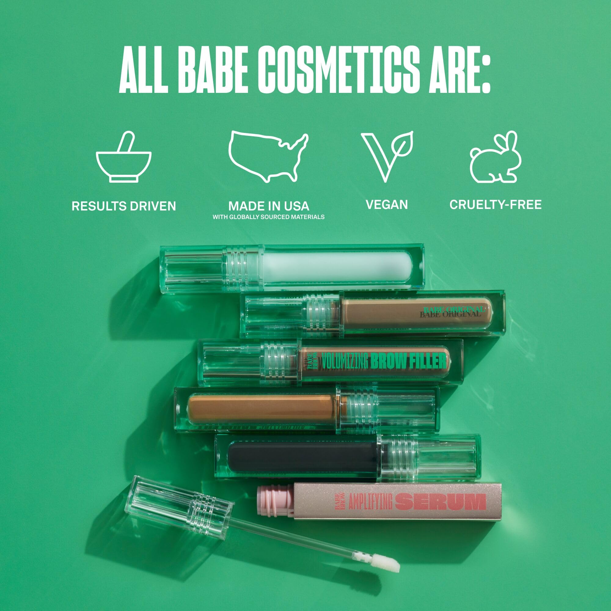 Babe Original Brow Serum – apply-step shows precise, single-dip application.