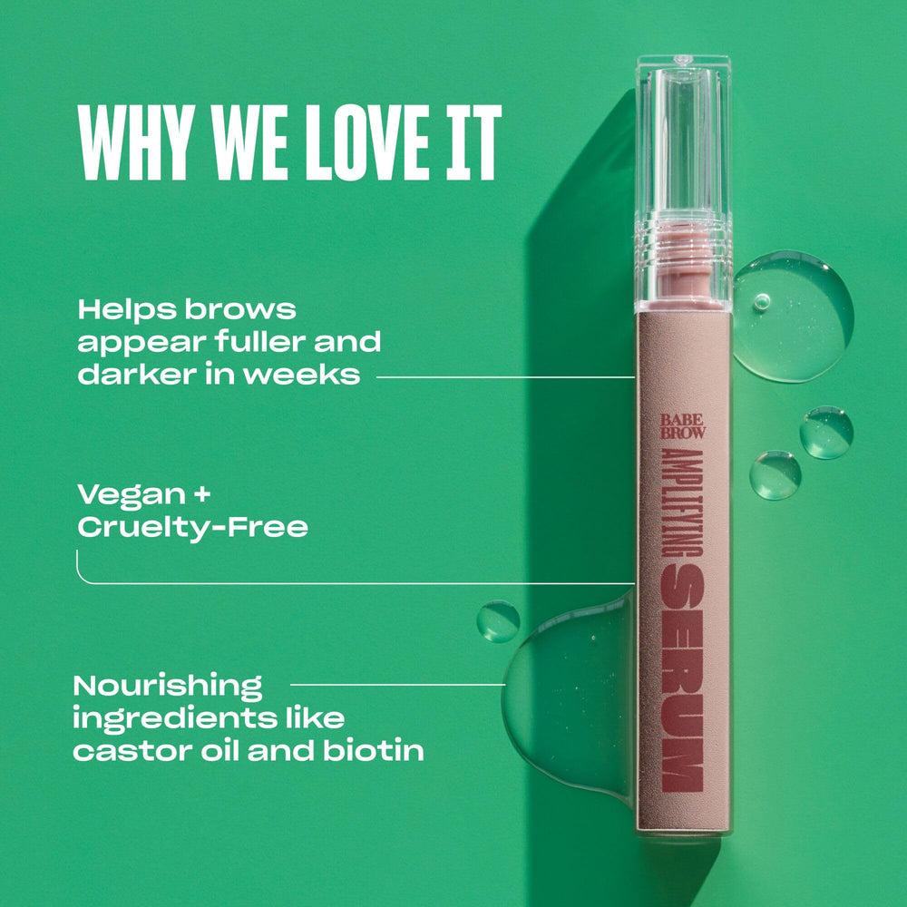 Babe Original Brow Serum – nighttime-routine illustrates easy step before bed for brow care.