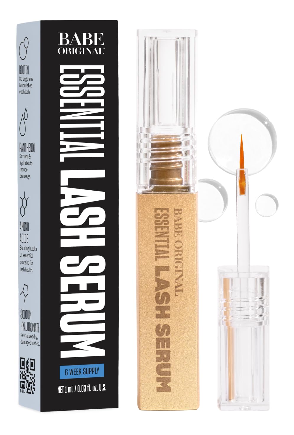 Babe Original Lash Serum bottle on a clean surface for nightly use.