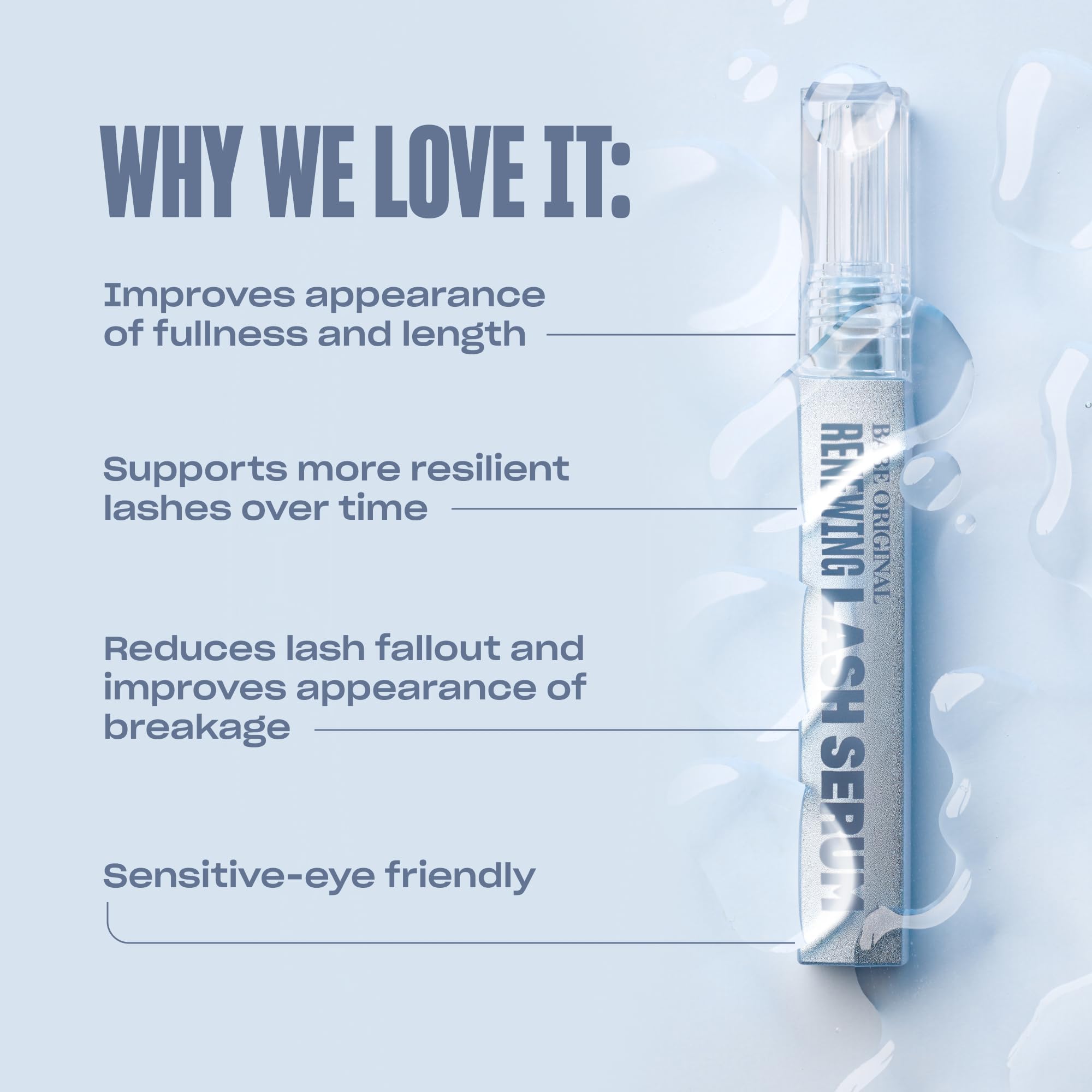 BABE ORIGINAL Nourishing botanicals emphasizing gentle care for delicate lashes.