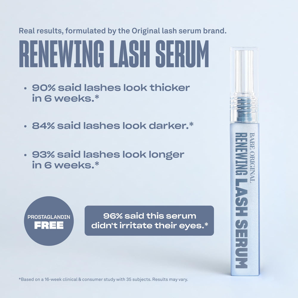 BABE ORIGINAL Pro-6 Peptide Complex illustration highlighting six peptides for lash health.