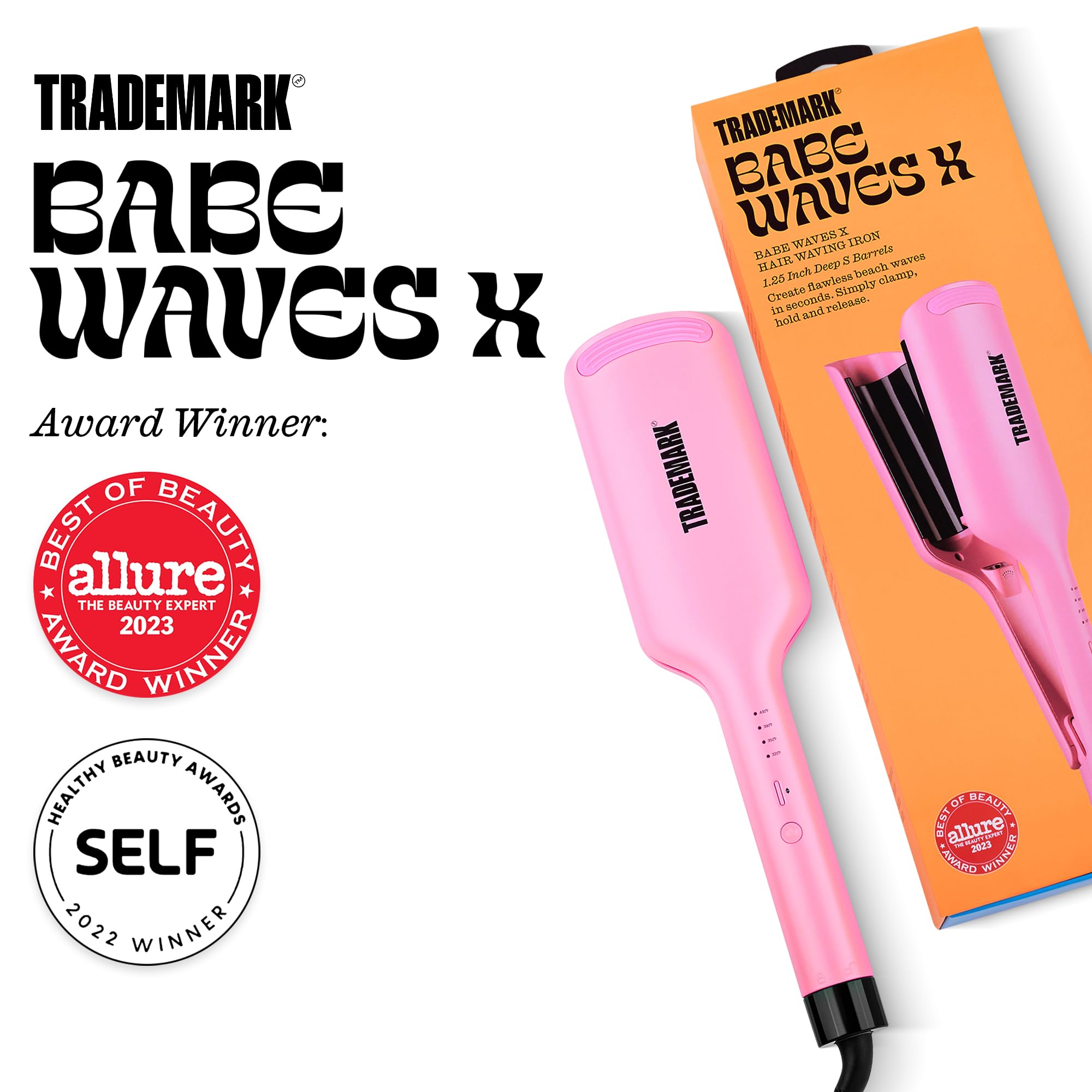 Large 1.25-inch barrels press soft waves with smooth texture.