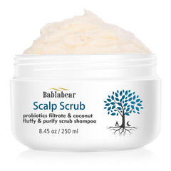Bablabear exfoliante para cuero cabelludo, envase práctico para uso diario suave.