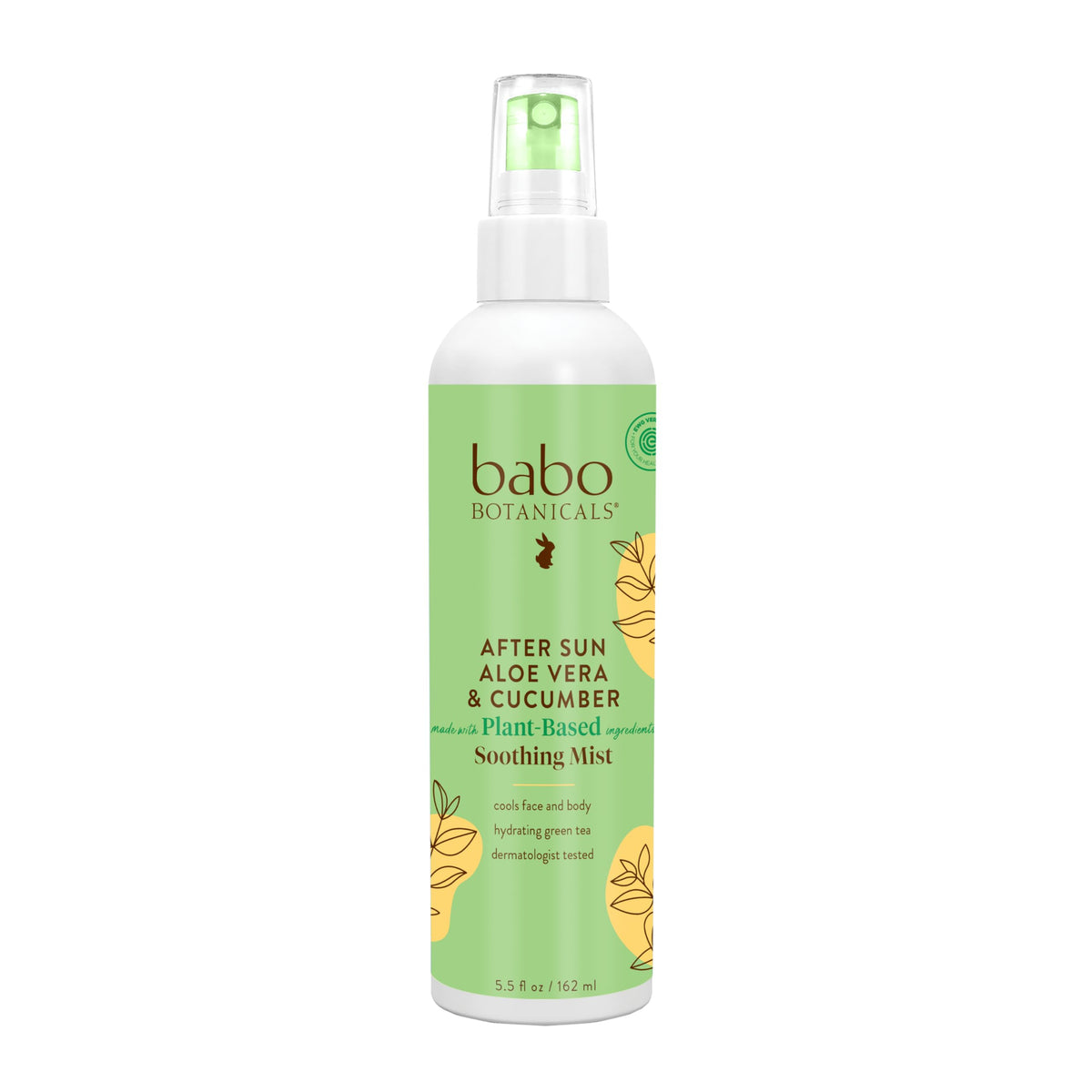 Babo Botanicals After Sun Mist: botella con aloe y pepino para hidratación suave