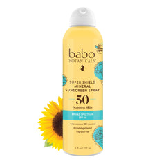 Protector solar mineral SPF50 de Babo Botanicals en spray para cara y cuerpo