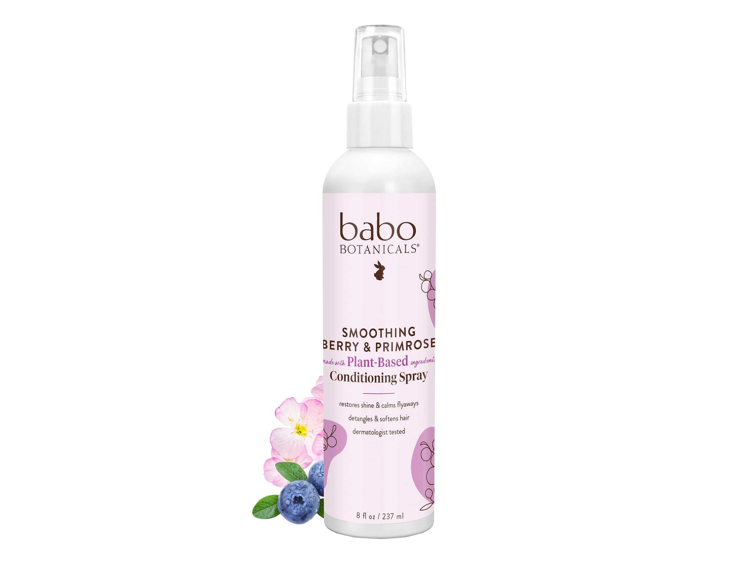 Atomizador acondicionador suave de Babo Botanicals en botella, ideal para desenredar y dar brillo diario.