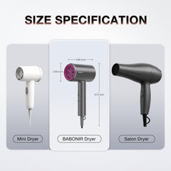 BABONIR hair dryer foldable handle for compact storage