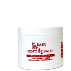 Baby Don't Bald nutrición capilar en botella para cabello suave y saludable.
