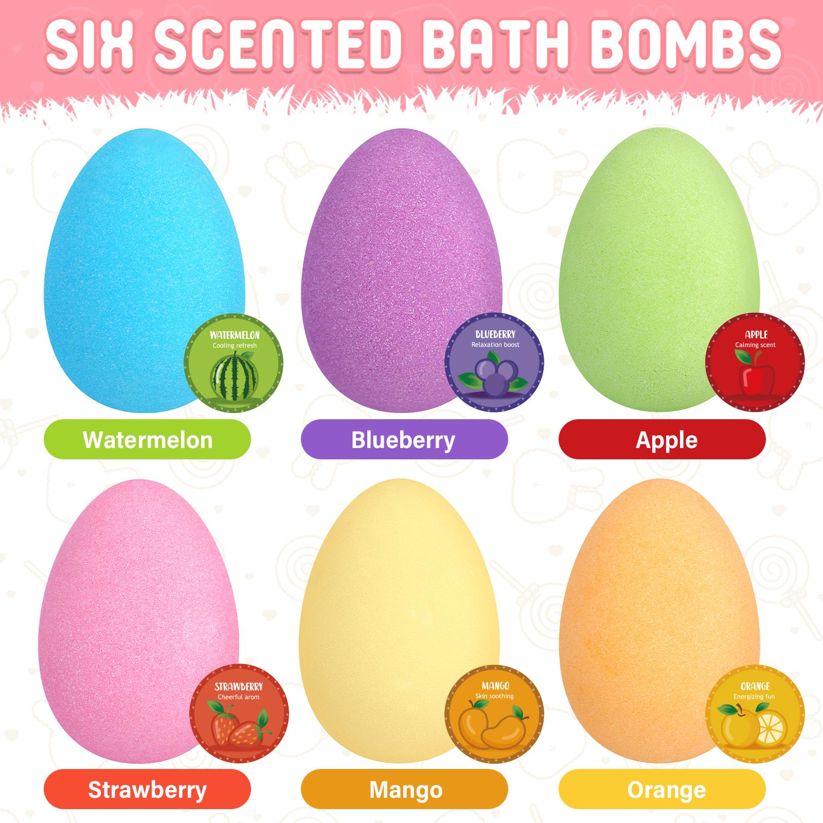 Babycop bomba de baño de colores vibrantes con aroma afrutado para un momento de relajación.