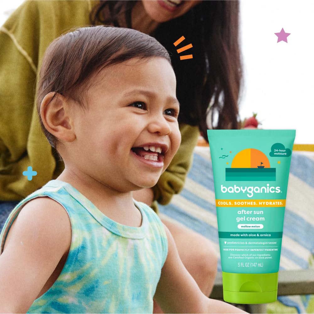 Babyganics sensación refrescante de menta, ideal tras exposición al sol.