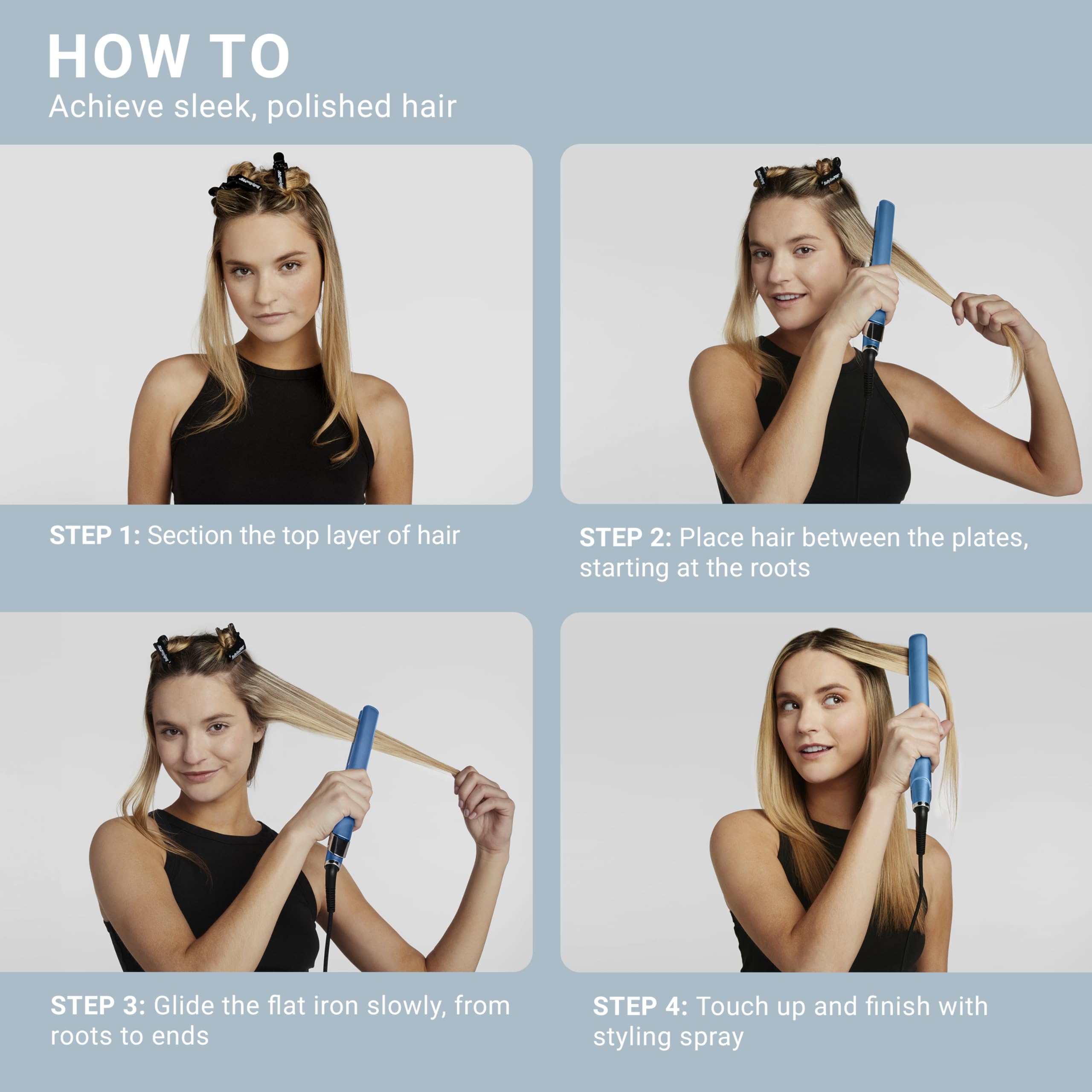 BaBylissPRO 1-inch iron in use smooth glide through hair