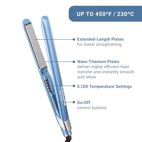 BaBylissPRO 1-inch iron titanium plates close-up smooth results