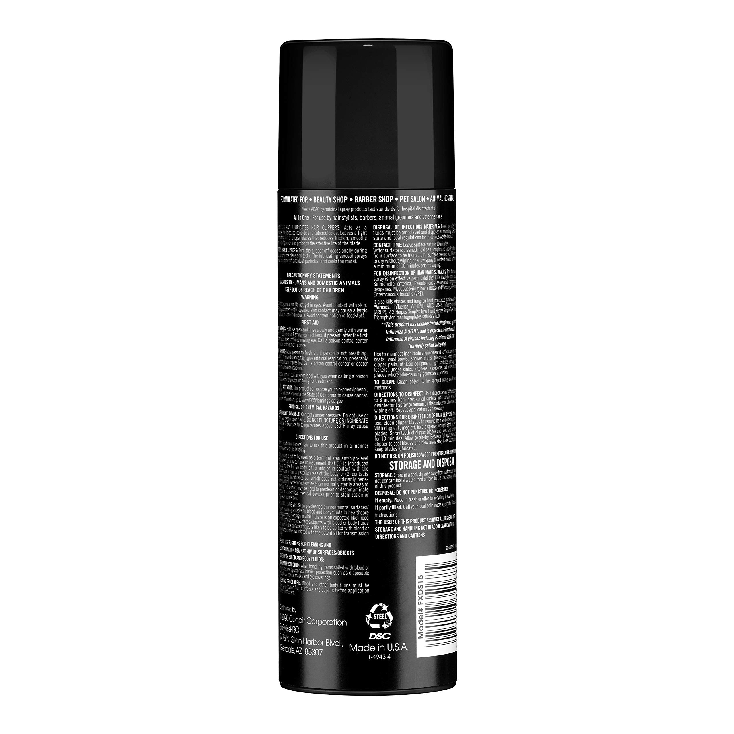 BaBylissPRO Barberology All In One Clipper Spray on blades improves cleaning and lubrication.