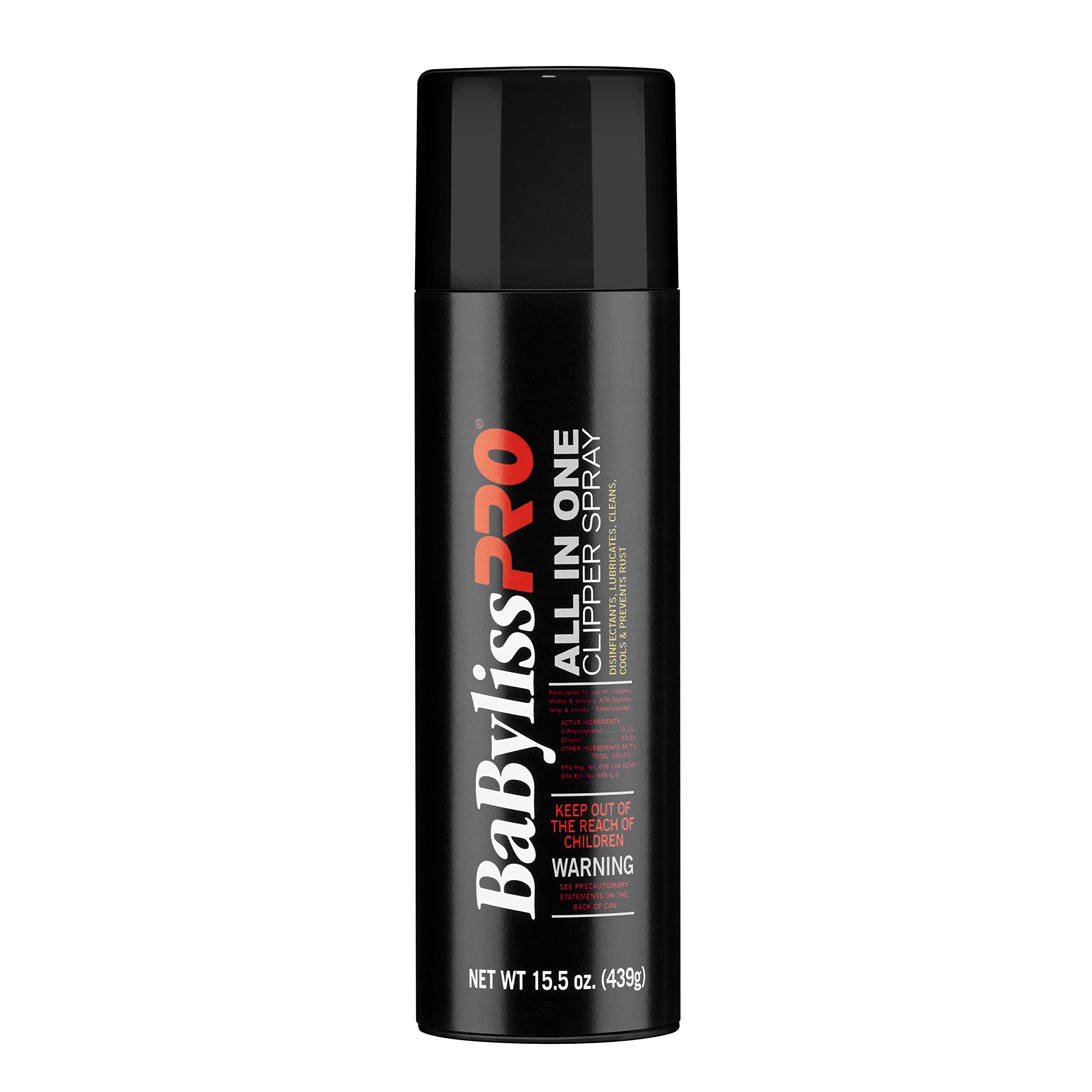 BaBylissPRO Barberology All In One Clipper Spray bottle supports tool hygiene and maintenance.