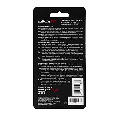 BaBylissPRO Barberology FXRF2G silver foil head for smooth, efficient shaves