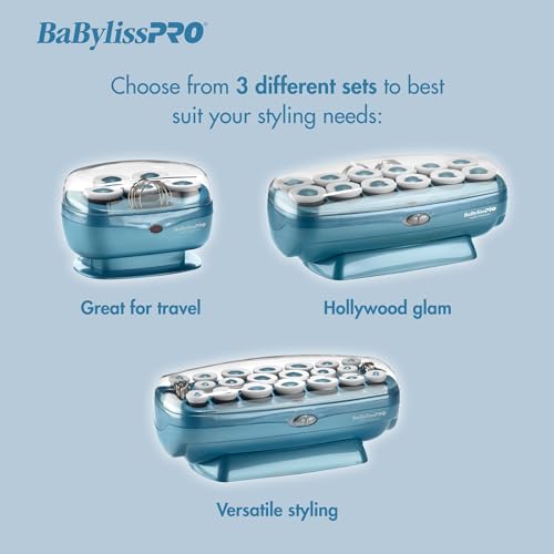 BaBylissPRO butterfly clips securing rollers for steady, salon-ready styling.