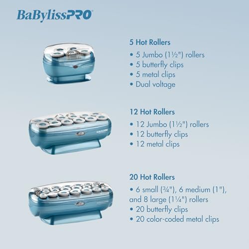 BaBylissPRO color-coded metal clips for fast, organized roller setup.
