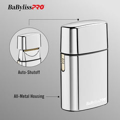 BaBylissPRO cordless shaver with storage pouch for travel-ready grooming