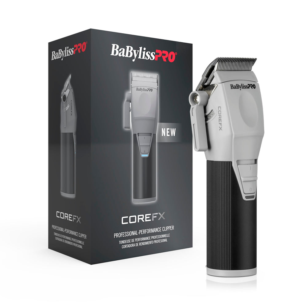 BaBylissPRO COREFX clipper lightweight design with sturdy metal grip.