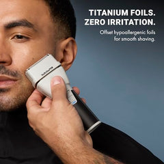BaBylissPRO COREFX shaver in hand for clean, controlled bladework