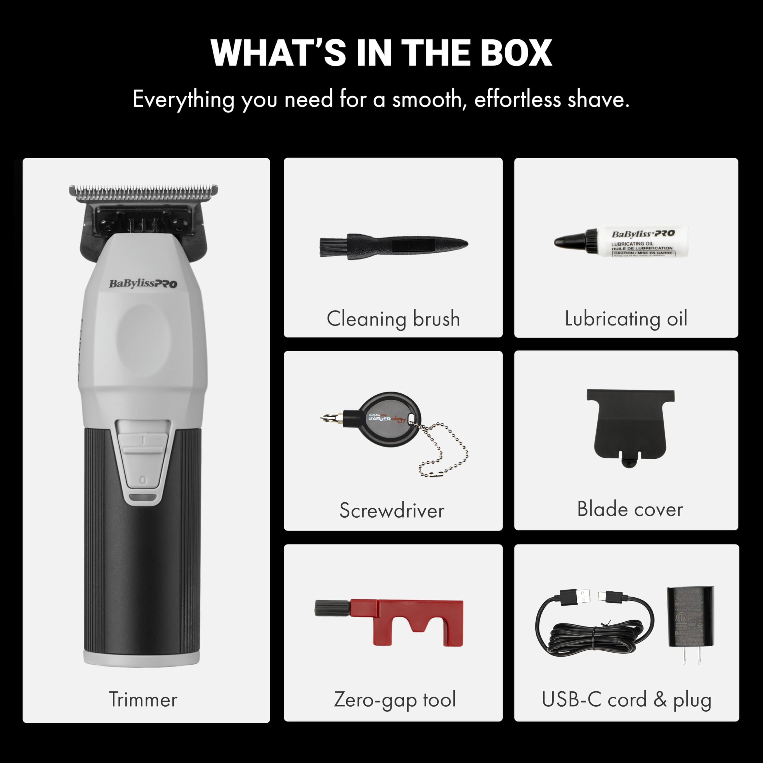 BaBylissPRO COREFX trimmer 6800 RPM motor delivers smooth results.