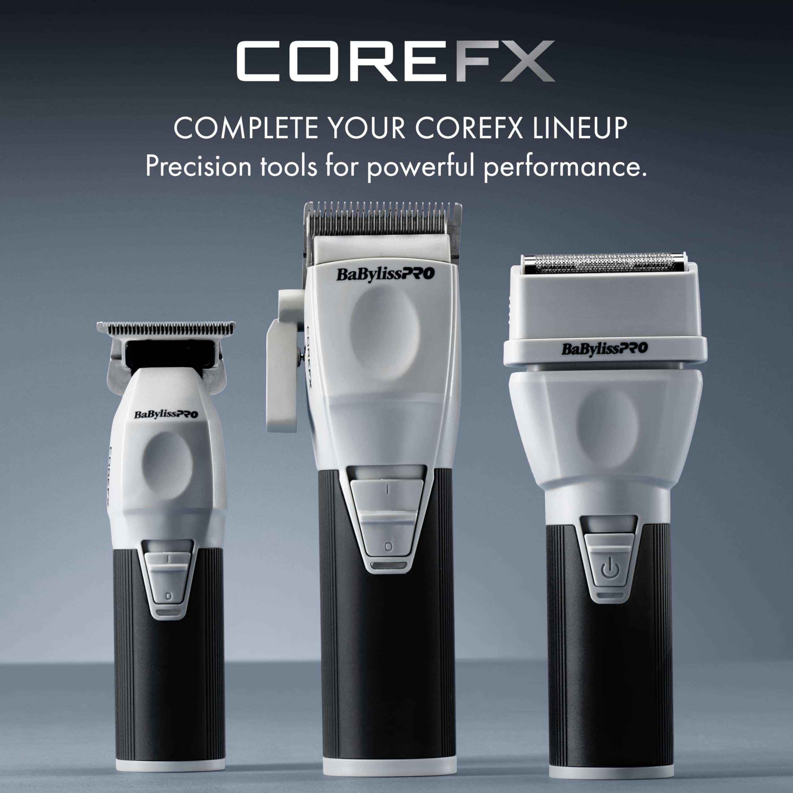 BaBylissPRO COREFX trimmer compact handle supports long sessions.