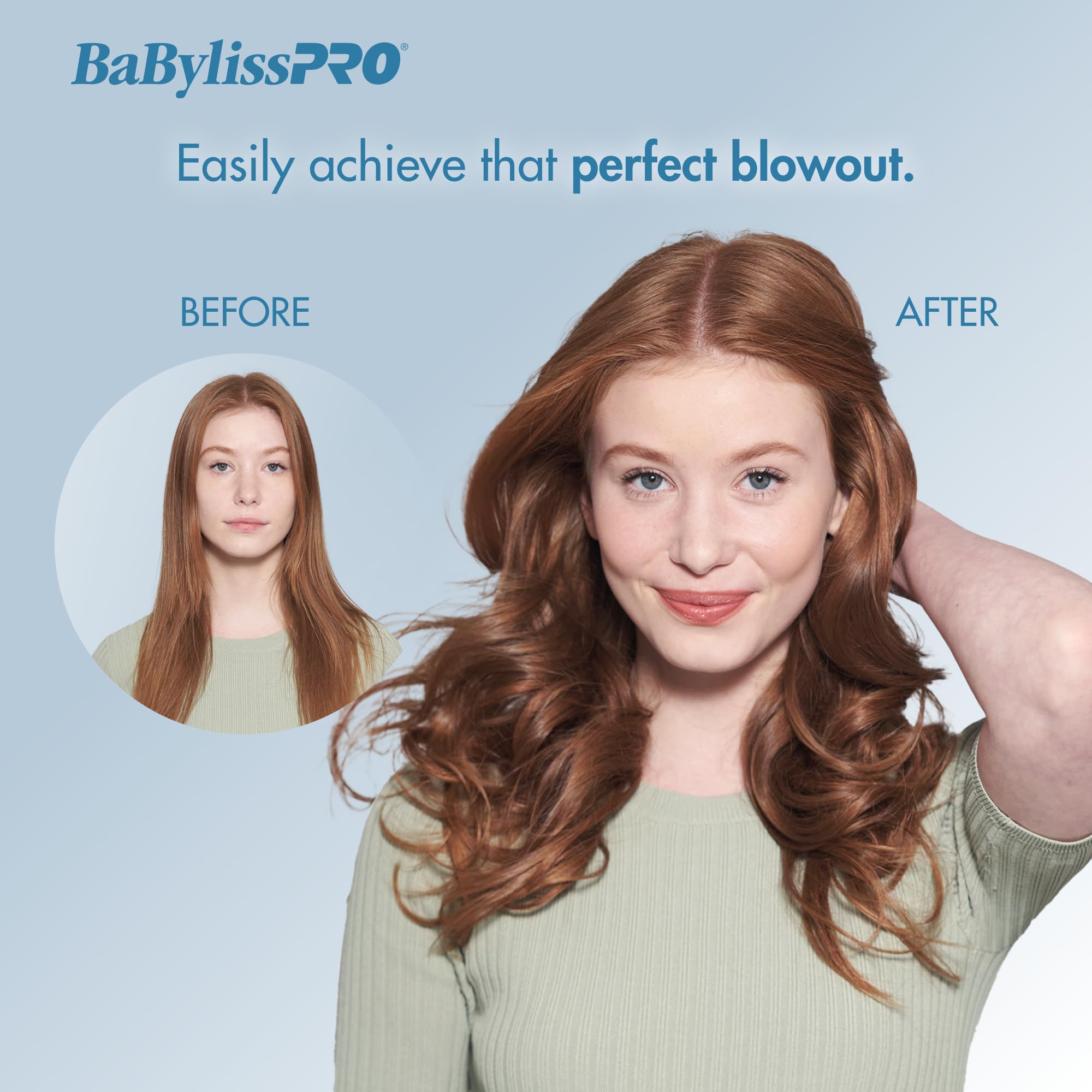 BaBylissPRO far-infrared heat promotes gentler styling and radiant shine.