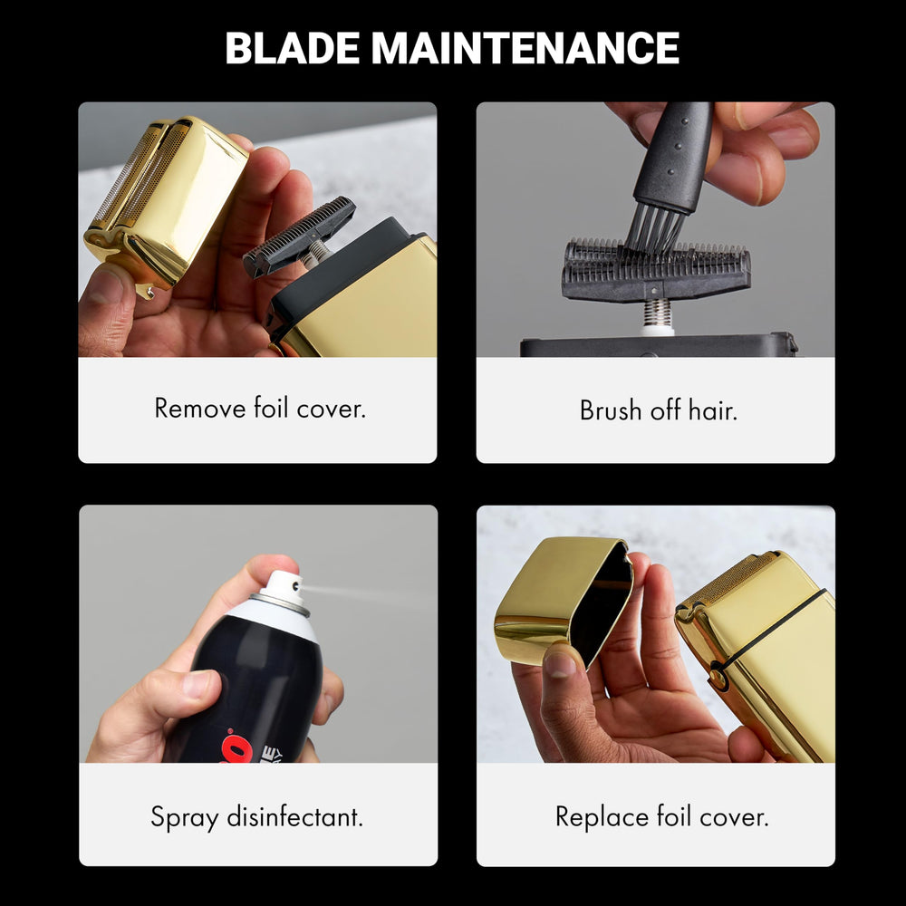 BaBylissPRO FoilFX02 gold foil skin-friendly close shave.