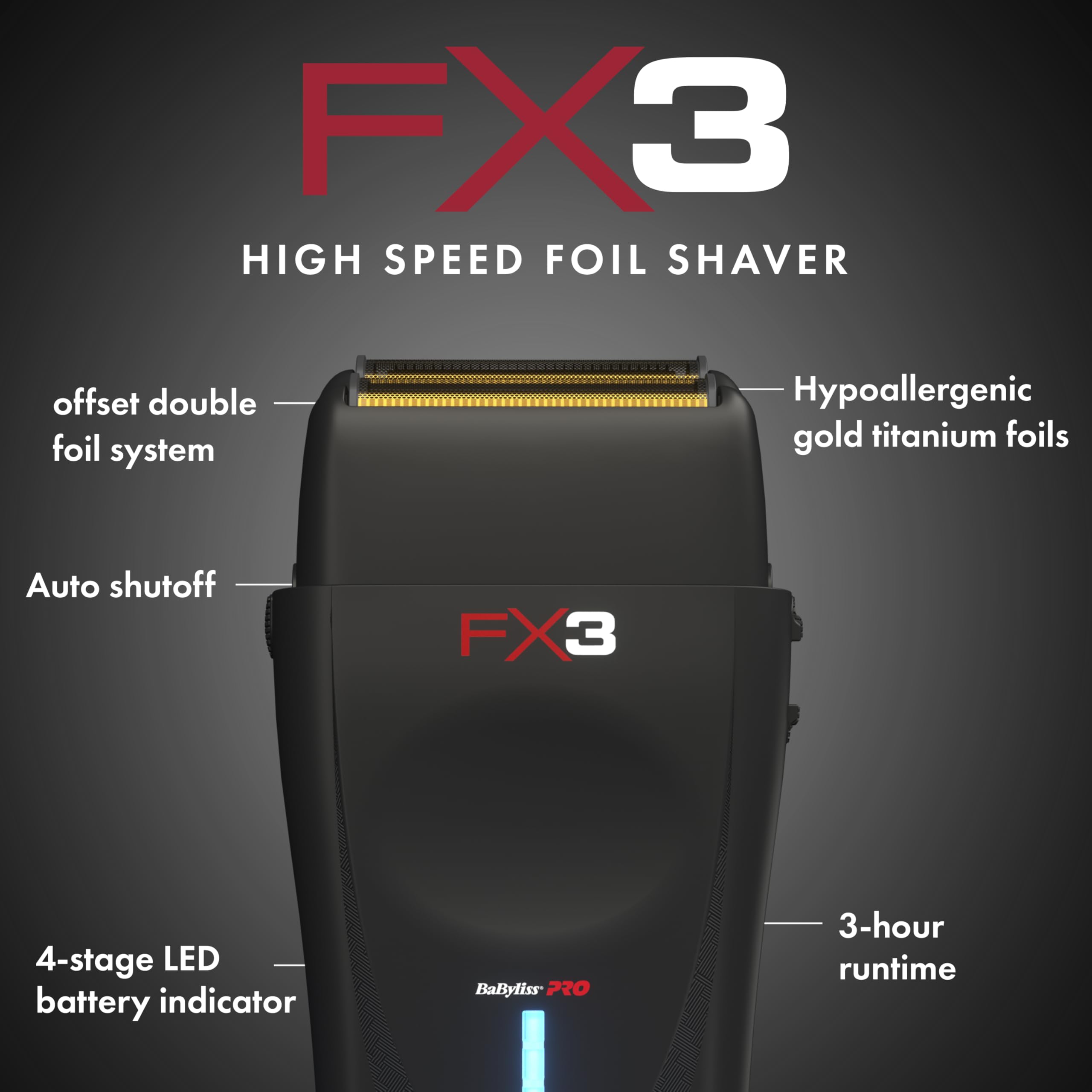 BaBylissPRO FX3SB close shave on neck, face, and hairline.