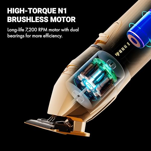 BaBylissPRO FX+ upgraded N1 brushless motor for efficient cutting.