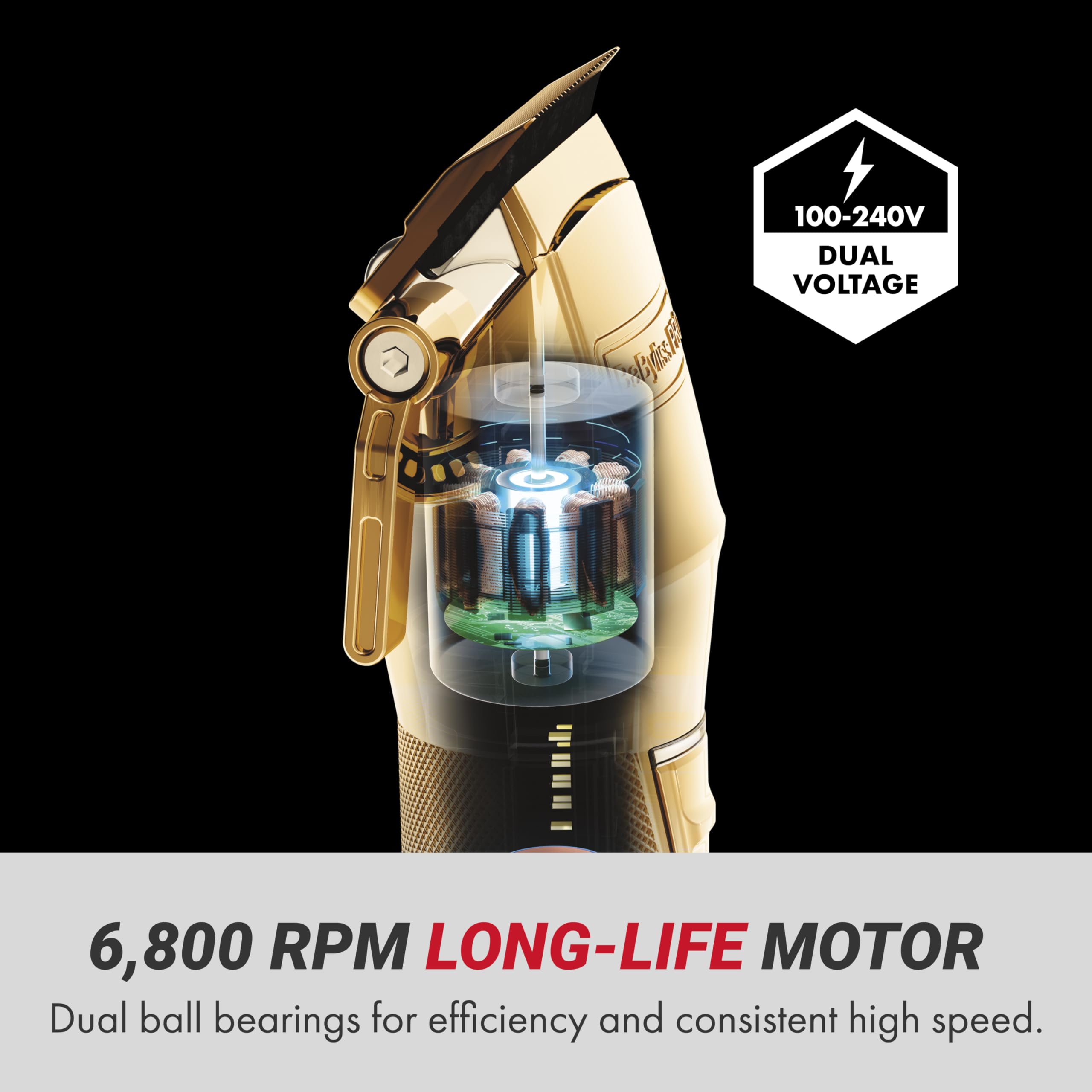 BaBylissPRO GOLDFX+ 3-hour runtime offers practical cordless freedom.