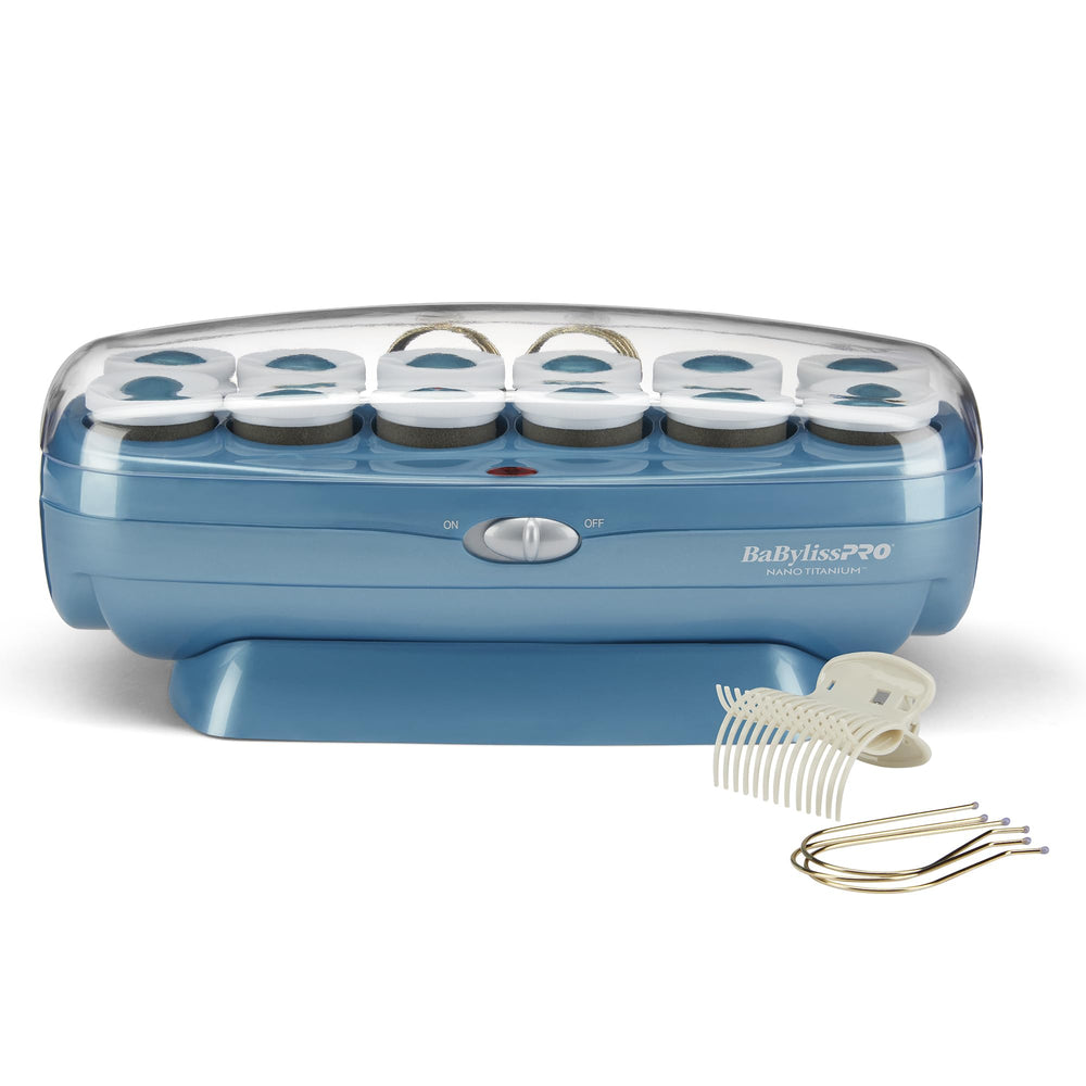 BaBylissPRO jumbo rollers set with 12 oversized rollers for quick, voluminous curls.