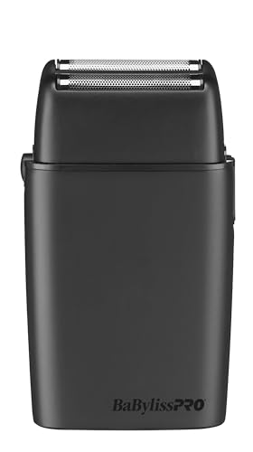 BaBylissPRO LimitedFX shaver close-up highlighting hypoallergenic titanium foils for comfort.