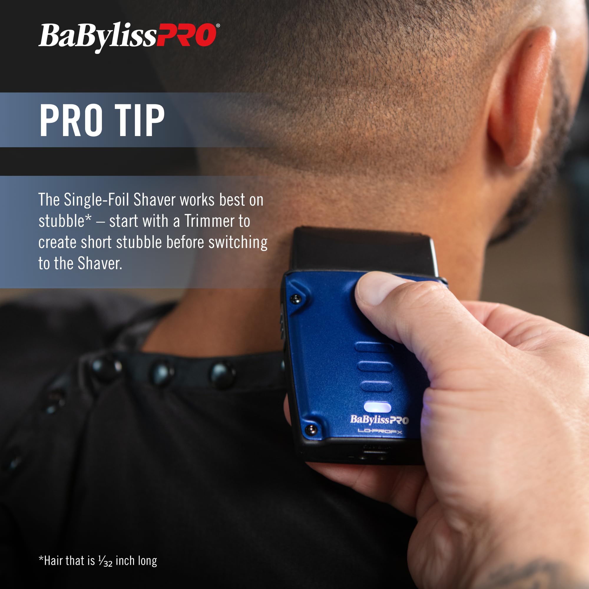 BaBylissPRO LO-PROFX foil close-up reveals hypoallergenic titanium design
