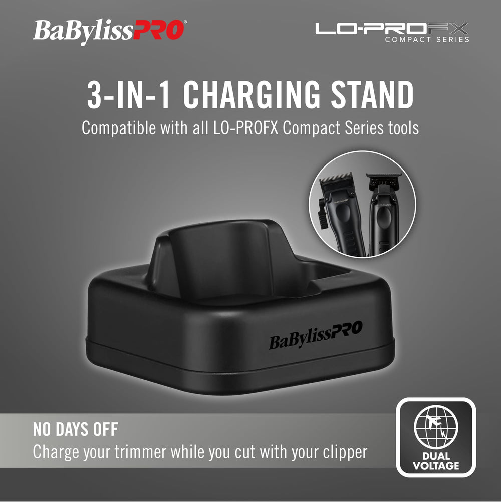 BaBylissPRO LO-PROFX cordless runtime over two hours for mobile styling.