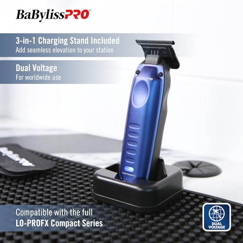Closeup of deep-tooth blade on BaBylissPRO LO-PROFX for sharp lines.