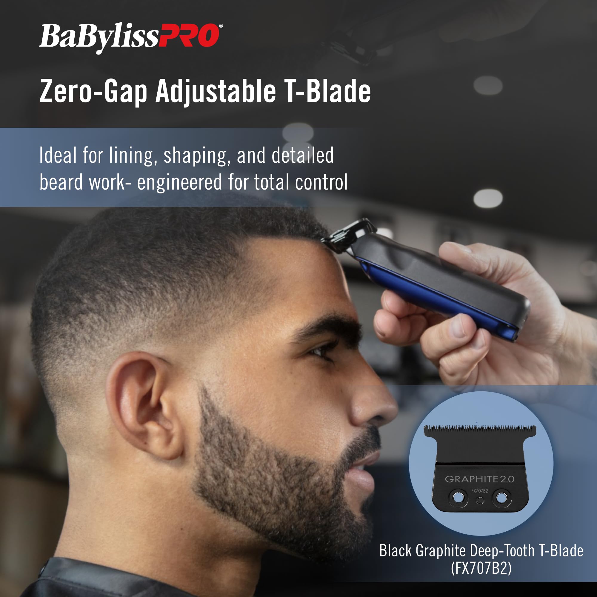 Ergonomic BaBylissPRO LO-PROFX handle for comfortable maneuvering.