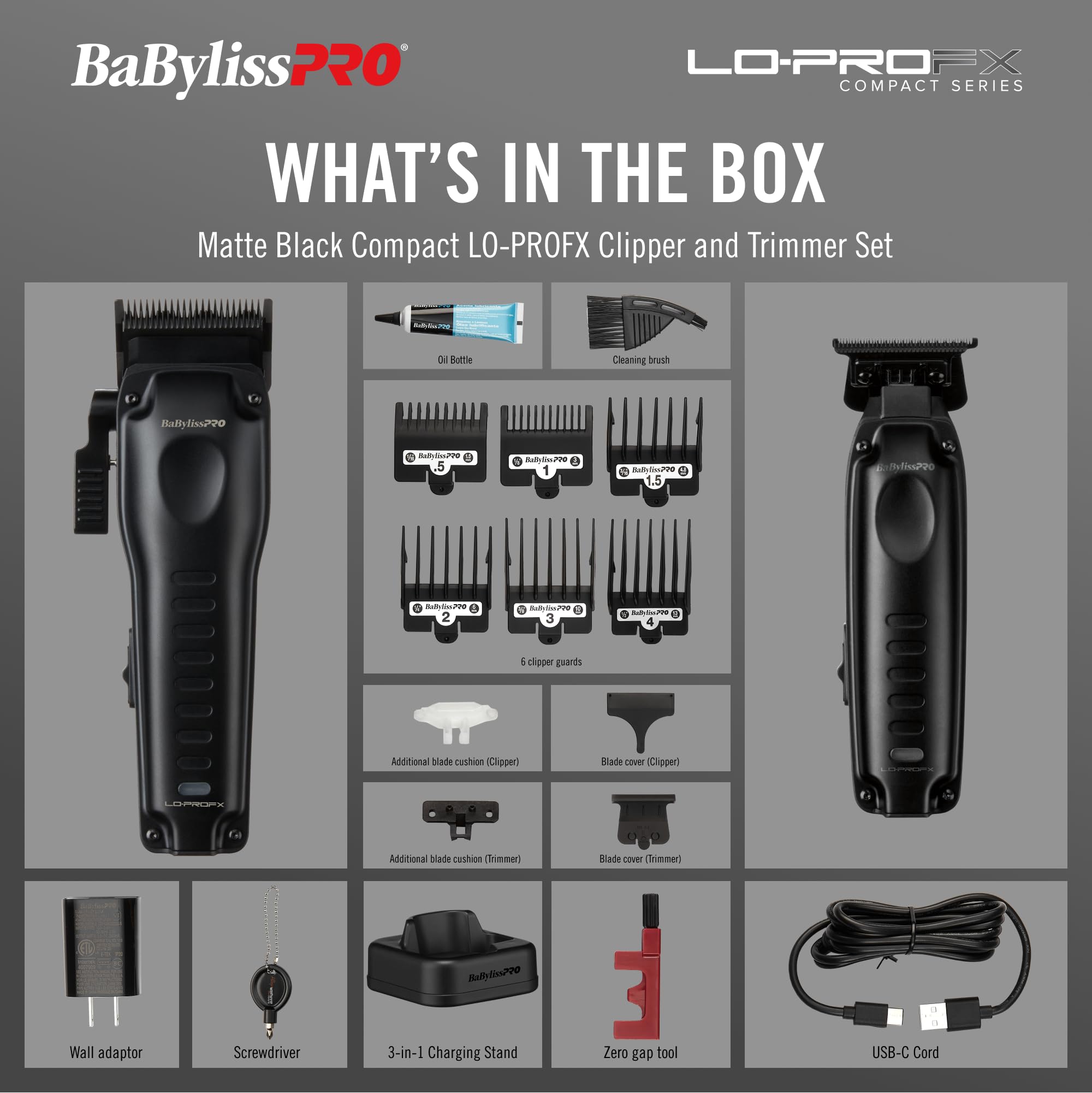 BaBylissPRO LO-PROFX low-profile housing provides comfortable all-day control.