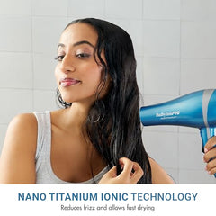 BaBylissPRO Nano Titanium Hair Dryer side view lightweight handling for comfort