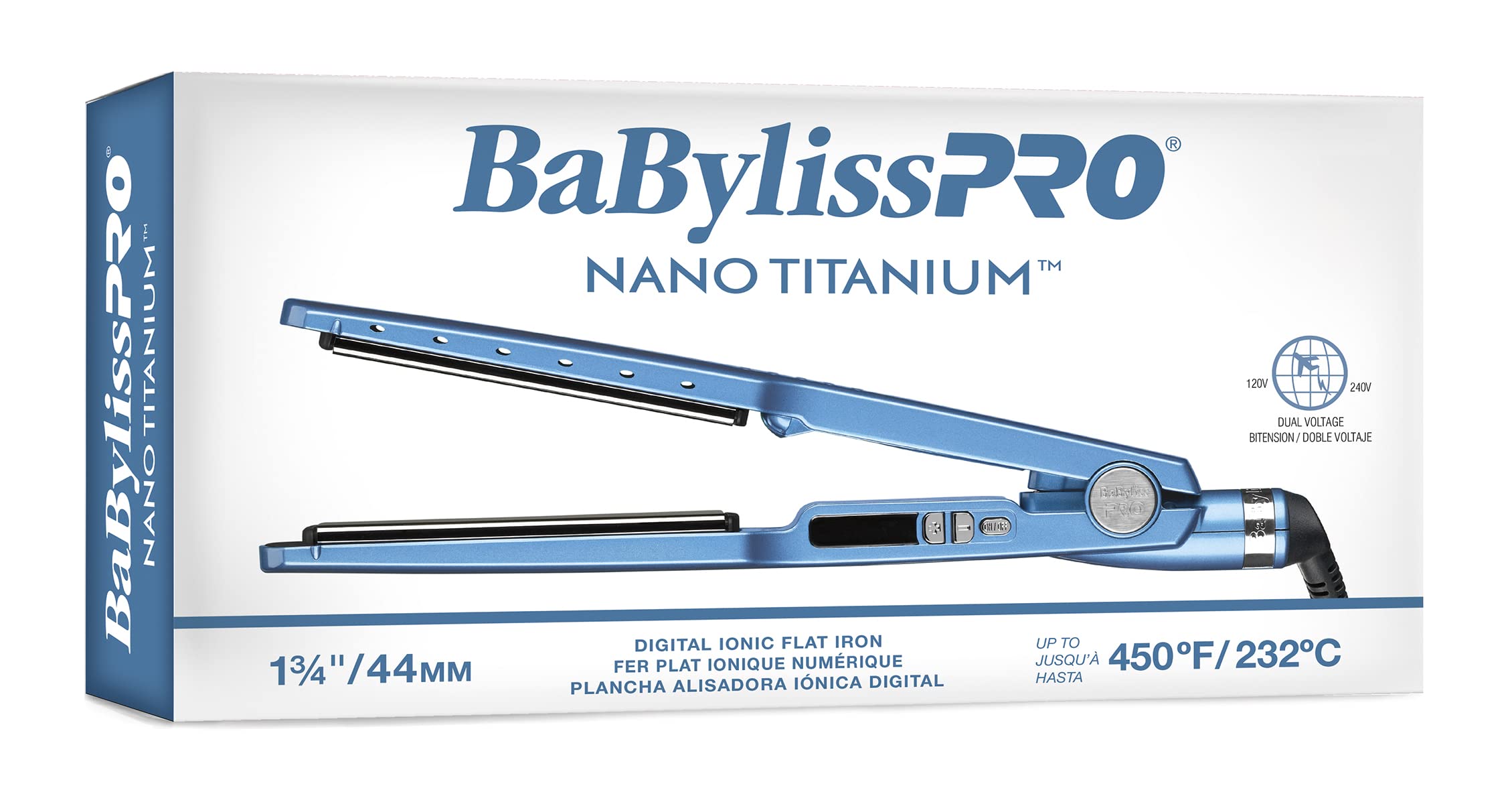 BaBylissPRO Nano Titanium Ionic Straightener ultra-smooth titanium plates in use