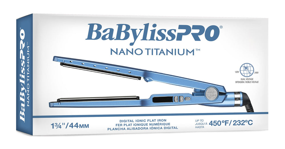 BaBylissPRO Nano Titanium Ionic Straightener ultra-smooth titanium plates in use