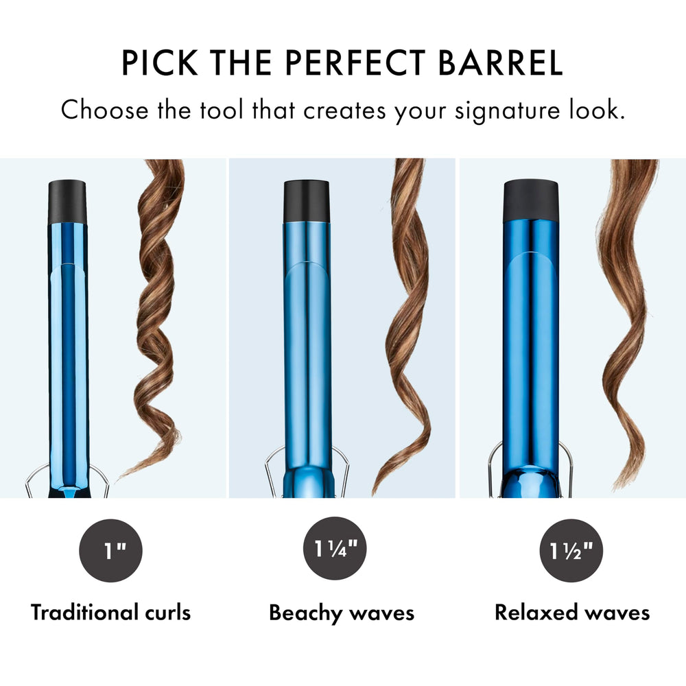 BaBylissPRO Nano Titanium long-barrel iron dual voltage for worldwide use.