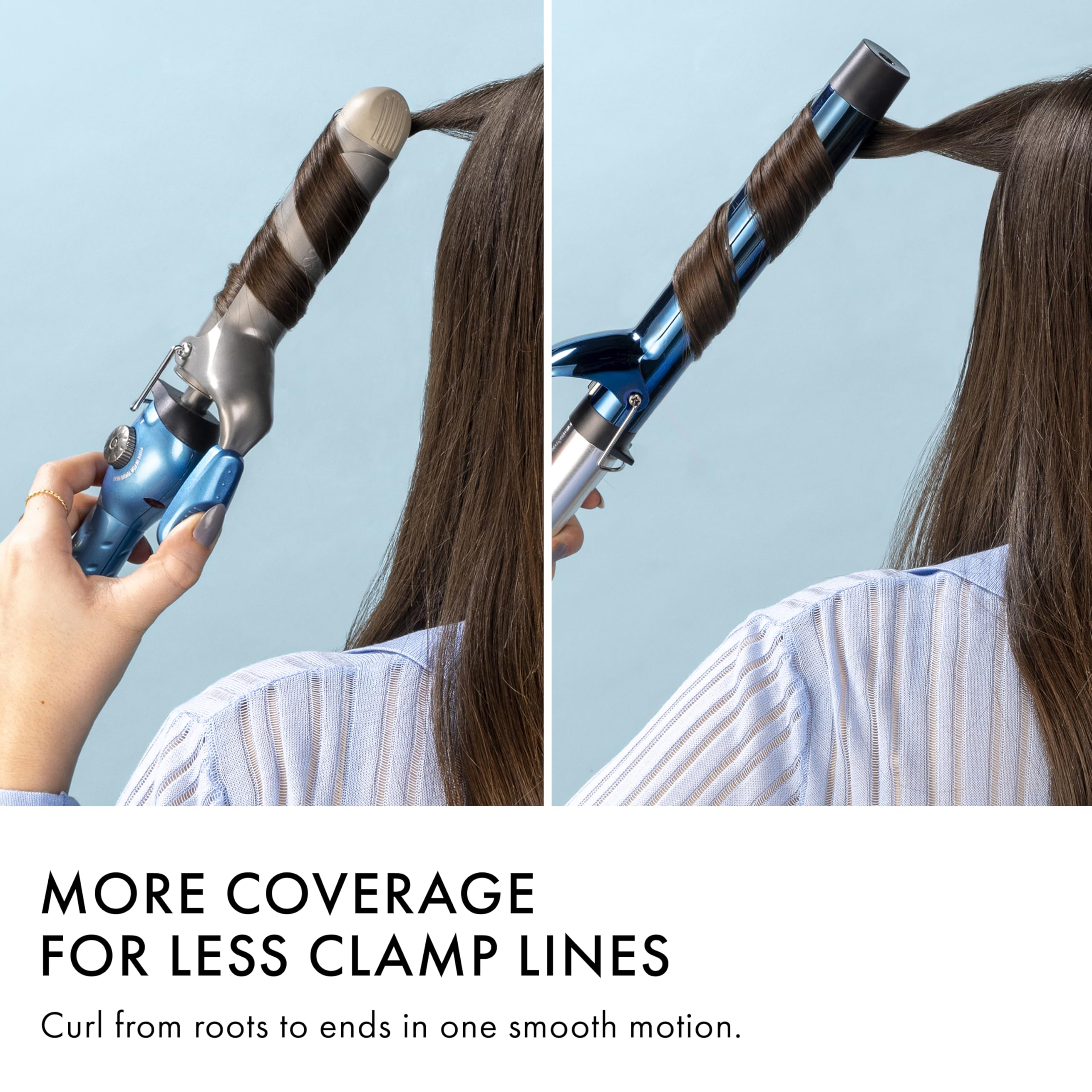 BaBylissPRO Nano Titanium long-barrel iron ideal for long hair styling and waves.