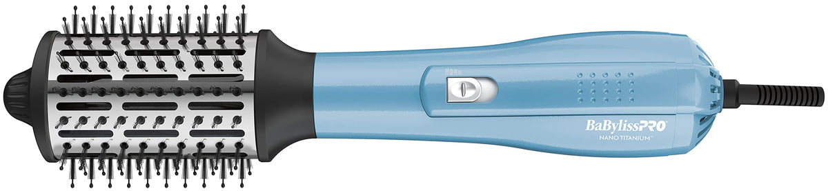 BaBylissPRO Nano Titanium oval ionic hot air brush creates smooth at-home blowouts.