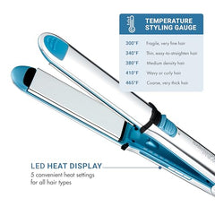 BaBylissPRO Prima3300 with five heat settings up to 465°F for versatile styling.